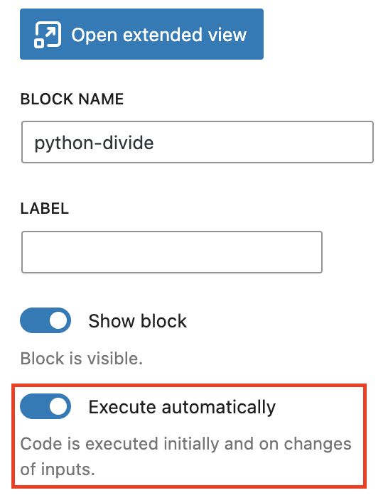 Execute automatically